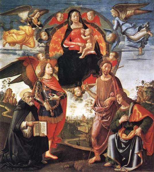 Main Product Photo of Madonna in Glory with Saints Painting by Domenico Ghirlandaio