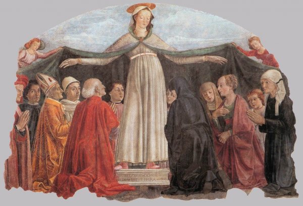 Madonna of Mercy by Domenico Ghirlandaio - Hand-Painted Oil Painting Reproduction