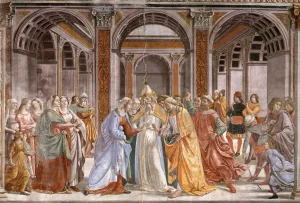 Marriage of Mary by Domenico Ghirlandaio Oil Painting
