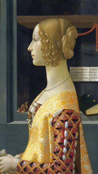 Portrait of Giovanna Tornabuoni  by Domenico Ghirlandaio - Hand-Painted Oil Painting Reproduction