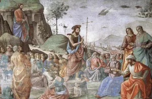 Preaching of St John the Baptist by Domenico Ghirlandaio - Oil Painting Reproduction