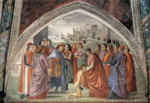 Renunciation of Worldly Goods by Domenico Ghirlandaio Oil Painting