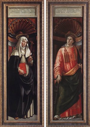 St Catherine of Siena and St Lawrence by Domenico Ghirlandaio Oil Painting