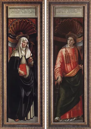 St Catherine of Siena and St Lawrence by Domenico Ghirlandaio - Oil Painting Reproduction