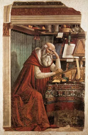St Jerome in His Study by Domenico Ghirlandaio Oil Painting