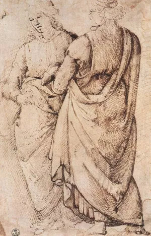 Study of Two Women by Domenico Ghirlandaio Oil Painting