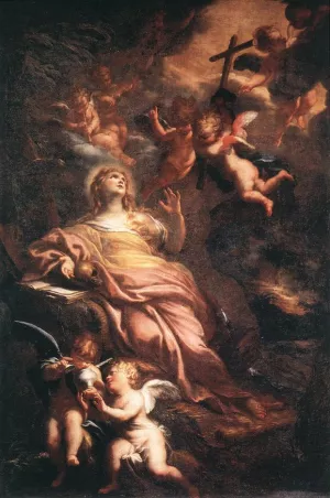 Magdalene in the Desert by Domenico Piola Oil Painting