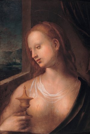 Magdalene with the Jar of ointment by Domenico Puligo Oil Painting