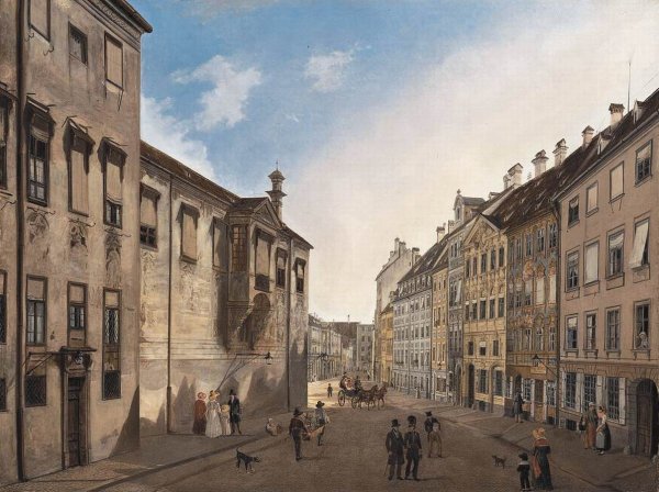 Main Product Photo of Residenzstrasse Looking Towards Max-Joseph-Platz in 1826 Painting by Domenico Quaglio