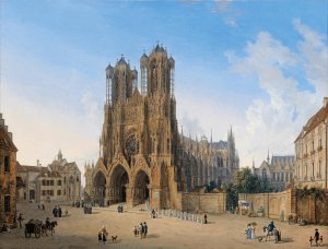 Kathedrale von Reims by Domenico Quaglio The Younger Oil Painting