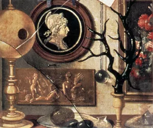 Cabinet of Curiosities Detail by Domenico Remps Oil Painting