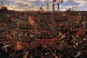 Battle of Salvore by Domenico Robusti Oil Painting
