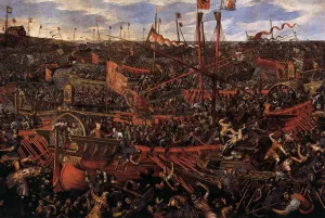 Battle of Salvore by Domenico Robusti Oil Painting
