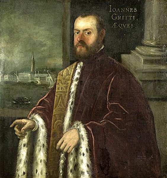 Portrait of Joannes Gritti by Domenico Robusti - Hand-Painted Oil Painting Reproduction