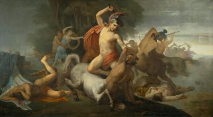 The Battle Of The Centaurs by Domenico Tojetti Oil Painting