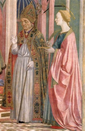 The Madonna and Child with Saints Detail Oil painting by Domenico Veneziano