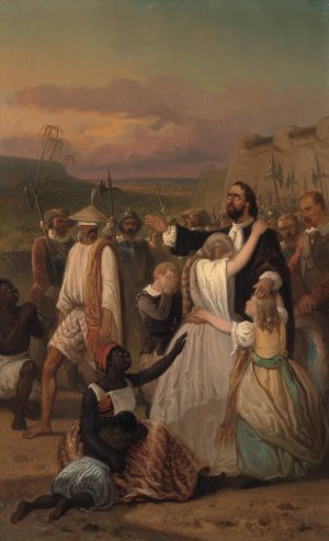 Hambroeks zelfopoffering te Formosa, Anno 1660 by Dominicus Anthonius Peduzzi Oil Painting