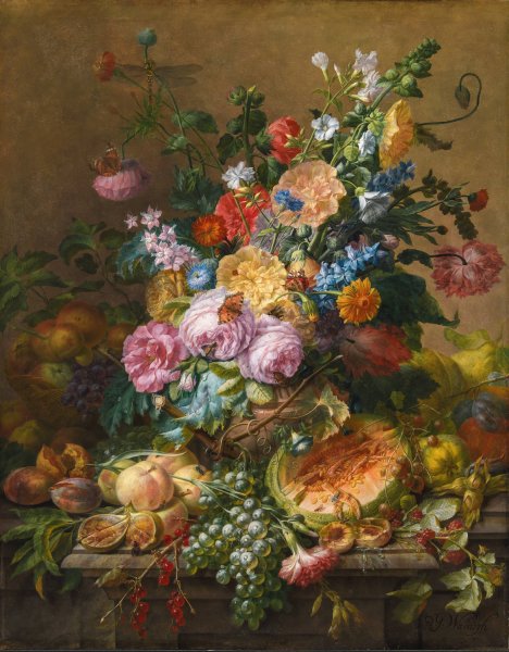 Main Product Photo of Flowers  Painting by Dominicus Gottfried Waerdigh