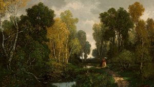 Forest in Fontainebleau by Dominique Adolphe Grenet De Joigny Oil Painting