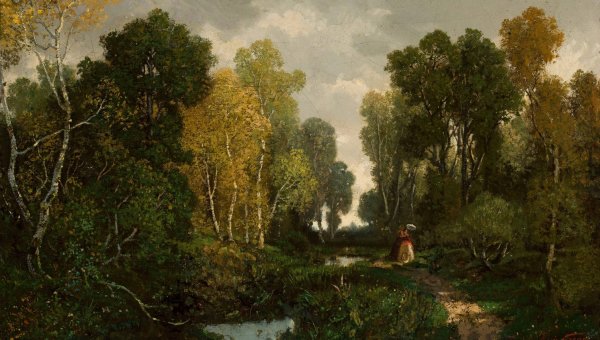 Forest in Fontainebleau  by Dominique Adolphe Grenet De Joigny - Hand-Painted Oil Painting Reproduction