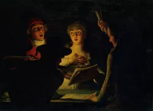 Chanteurs patriotes, dit aussi la 'Marseillaise' by Dominique Doncre Oil Painting