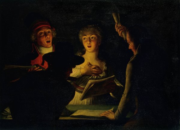 Chanteurs patriotes, dit aussi la 'Marseillaise' by Dominique Doncre - Hand-Painted Oil Painting Reproduction