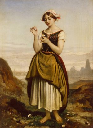 A French Peasant Girl by Dominique Louis Papety Oil Painting
