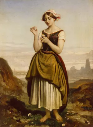 A French Peasant Girl by Dominique Louis Papety Oil Painting