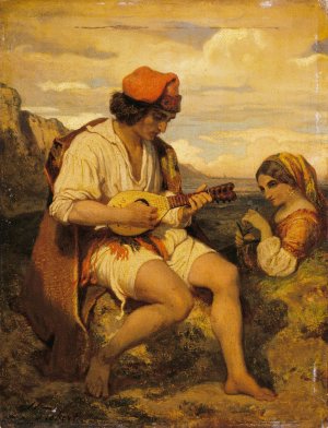 A Neapolitan Fisherman Oil painting by Dominique Louis Papety