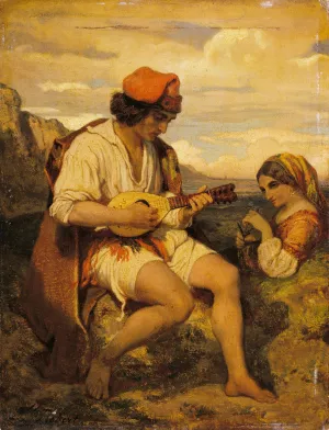 A Neapolitan Fisherman by Dominique Louis Papety Oil Painting