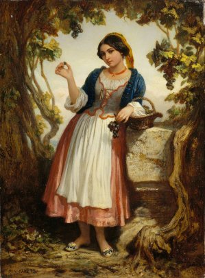 An Italian Peasant Girl by Dominique Louis Papety Oil Painting