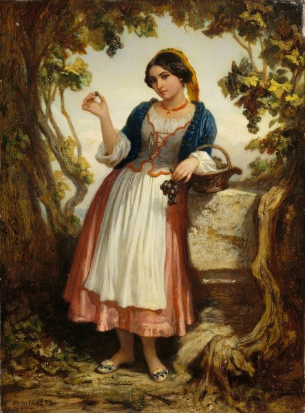 An Italian Peasant Girl  by Dominique Louis Papety - Hand-Painted Oil Painting Reproduction