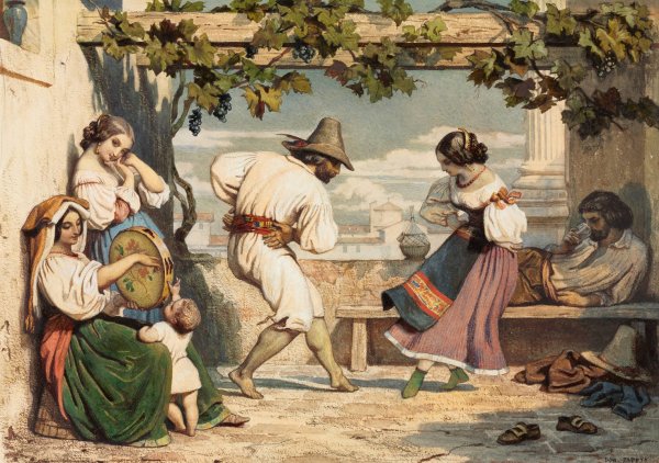 La Saltarelle  by Dominique Louis Papety - Hand-Painted Oil Painting Reproduction