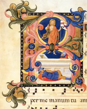 Gradual Volume 2, Folio 1 by Don Simone Camaldolese Oil Painting