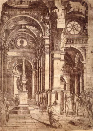 Interior of a Church painting by Donato Bramante