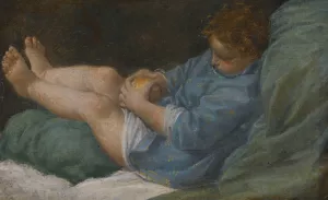 A Sleeping Boy Holding An Apple by Donato Creti Oil Painting