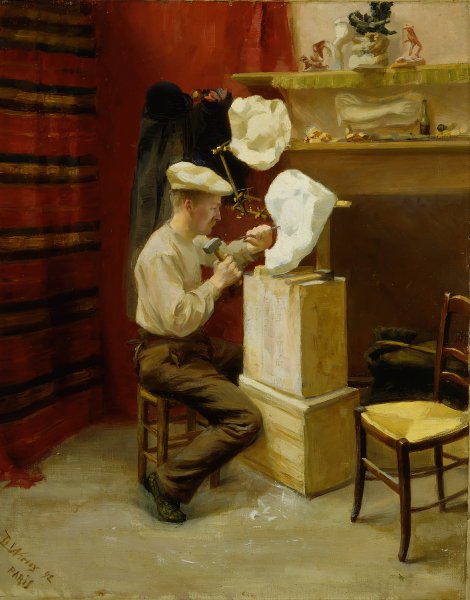 Emil Wikstrom In His Studio In Paris  by Dora Wahlroos - Hand-Painted Oil Painting Reproduction