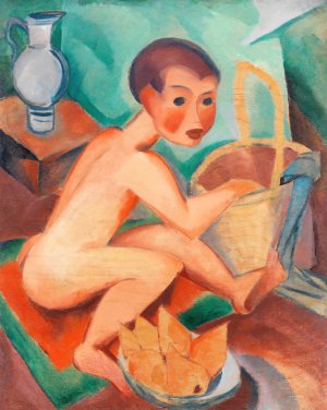 Akt mit Korb und Birnen by Dorothea Maetzel-Johannsen Oil Painting