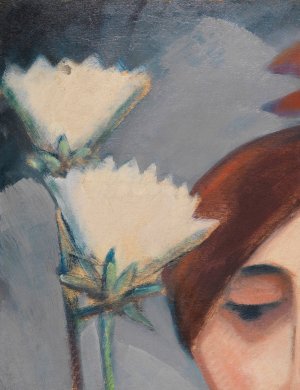 Bluten und weiblicher Kopf by Dorothea Maetzel-Johannsen Oil Painting