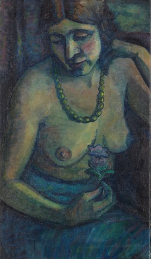 Selbstportrat in Blau by Dorothea Maetzel-Johannsen Oil Painting
