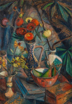 Stilleben mit Blumen by Dorothea Maetzel-Johannsen Oil Painting