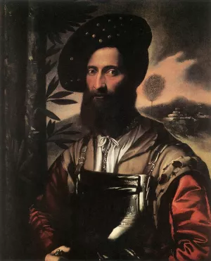 Portrait of a Warrior painting by Dossi Battista