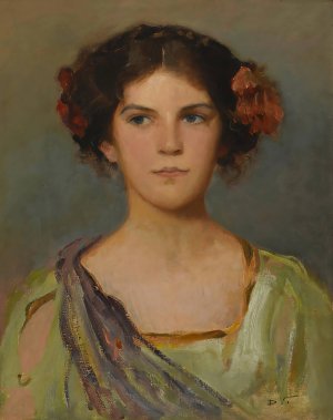 Portrait Of The Artist's Daughter by Douglas Volk Oil Painting