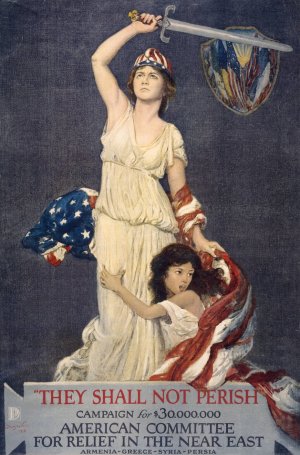 They shall not perish, American Committee for relief in the Near East by Douglas Volk Oil Painting