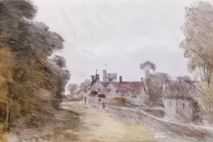 Headington Church And Village From The Terrace Of Sir Joseph Lock's by Dr. William Crotch - Oil Painting Reproduction