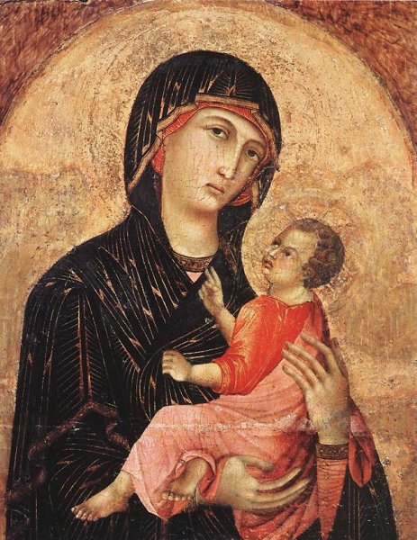 Madonna and Child no. 593 by Duccio Di Buoninsegna - Hand-Painted Oil Painting Reproduction