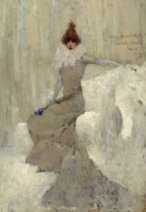 Sarah Bernhardt by Dudley Hardy Oil Painting
