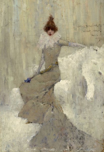 Sarah Bernhardt  by Dudley Hardy - Hand-Painted Oil Painting Reproduction