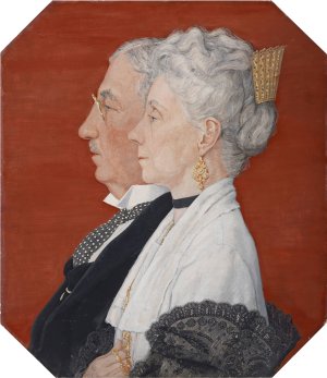 Mr. and Mrs. H. H. Friedley by Durr Friedley Oil Painting