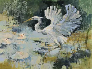 Shoreline Bird 2 by Dusza Oil Painting